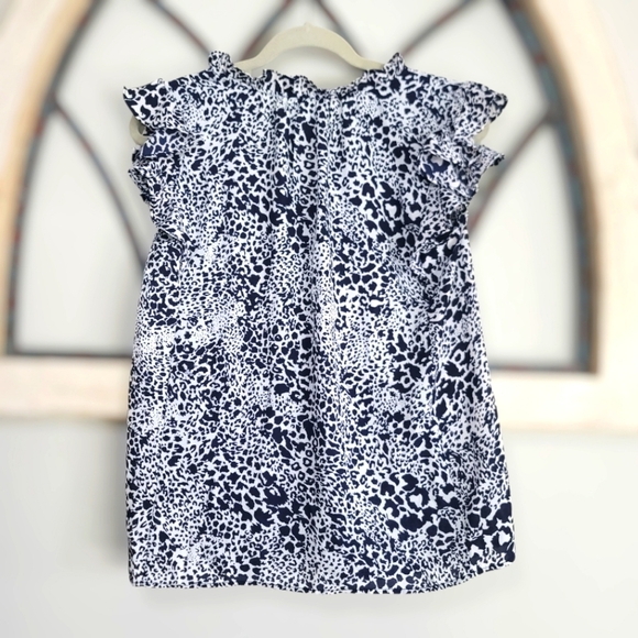*NWT* Carolina Belle Black And White animal Print, V-neck Chiffon Blouse, Sz XS - Picture 5 of 5